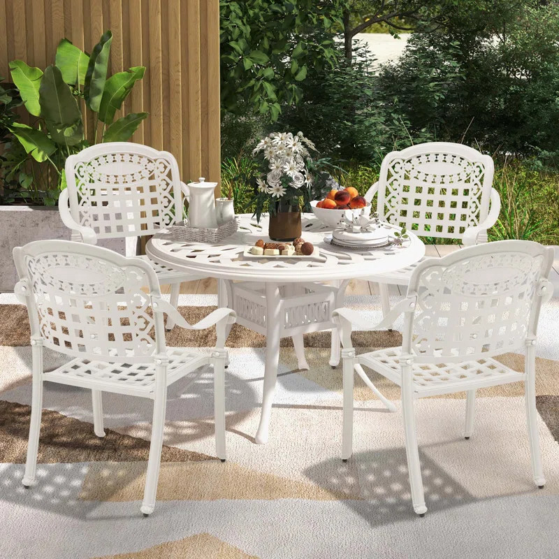 Arvinder Outdoor Stacking Dining Armchair | Wayfair North America