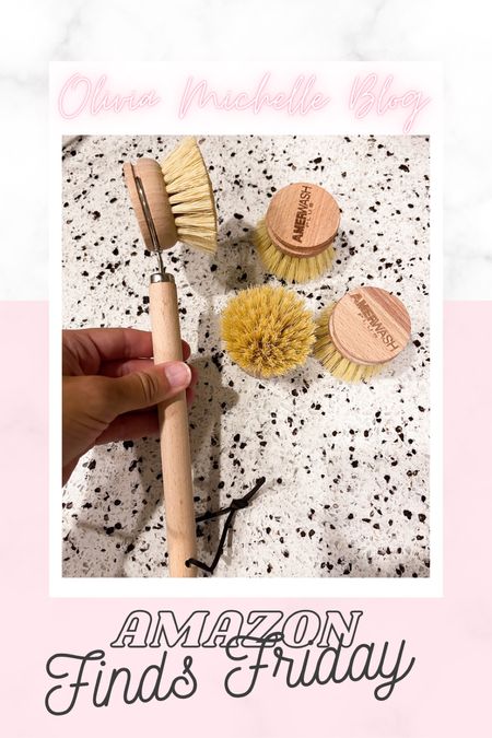 Amazon finds Friday! Grabbed this wooden scrubber brush for dishes. It comes with replacement brush heads too. Amazon home finds 

#LTKhome