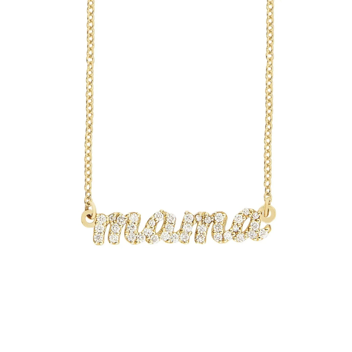 Pavé Script Mama Necklace | Tiny Tags (US)