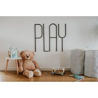 Mid Century Modern Play Large Wood Letters Playroom Wall Decor, Game Room Custom Wooden Sign, Gold B | Etsy (US)