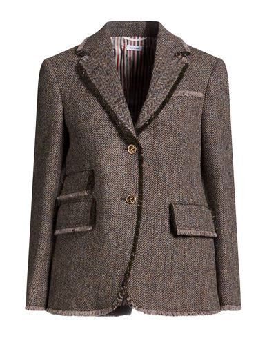 Thom Browne Woman Blazer Brown Size 2 Wool | YOOX (US)