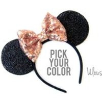Gold Mickey Ears, Sparkly Mickey Ears, Rose Gold Minnie Ears, Rose Gold Ears, Minnie Ears, Rose Gold Mickey Ears,Gold Minnie Ears, Mouse Ear | Etsy (US)