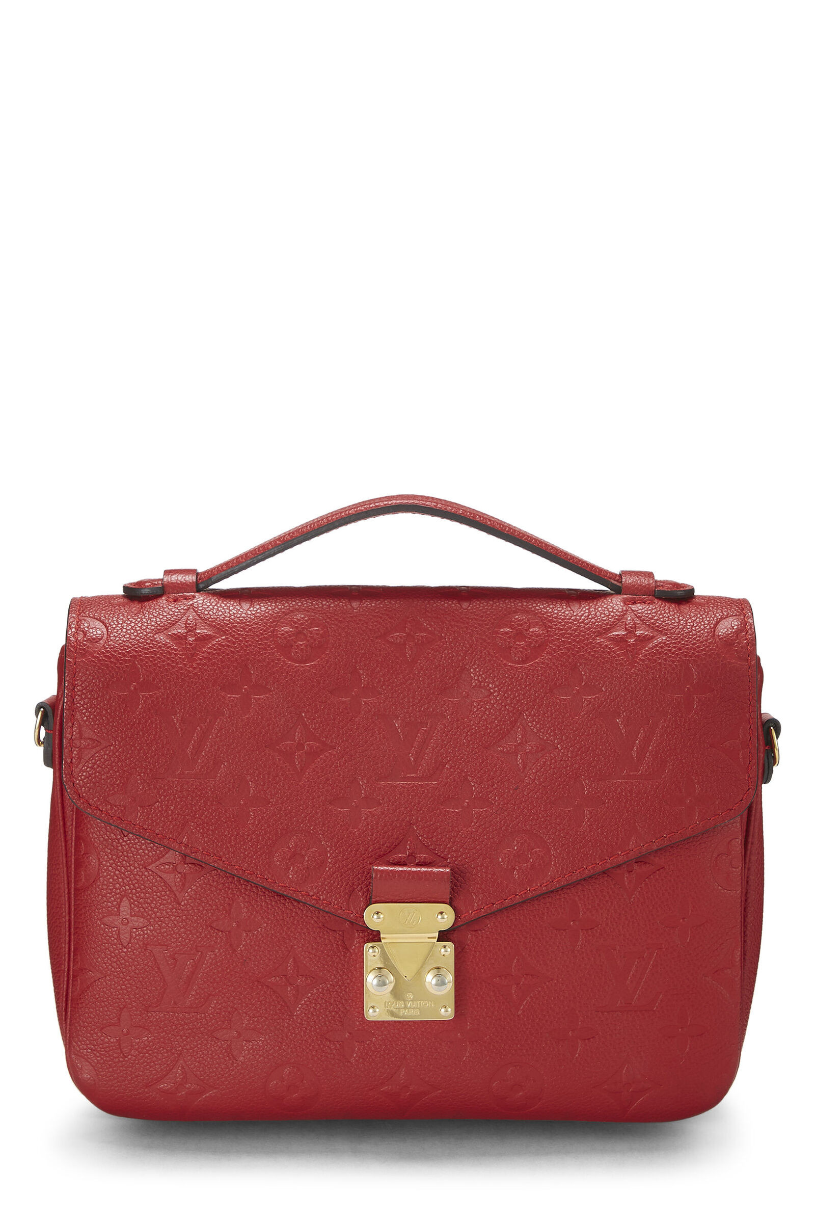 Louis Vuitton Red Monogram Empreinte Pochette Metis QJB0UE1DRB043 | WGACA | What Goes Around Comes Around