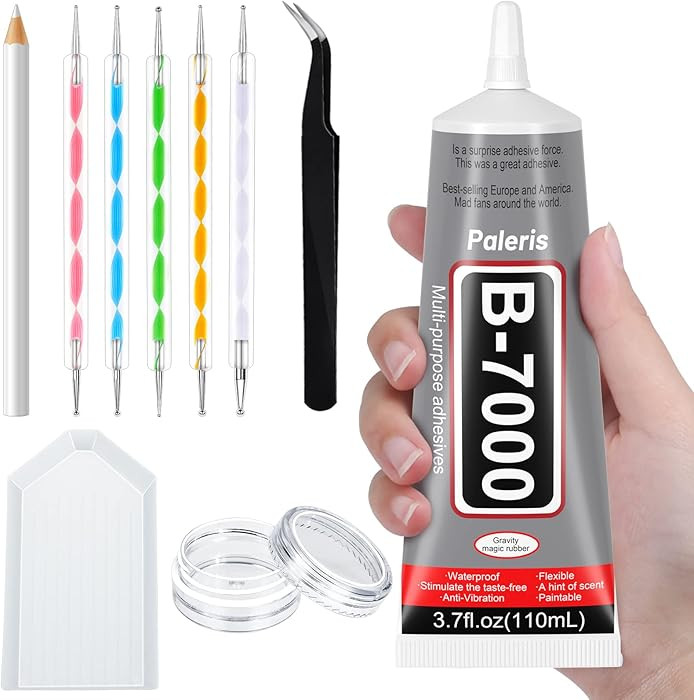 Upgrade B-7000 Crystal Rhinestone Jewelry Glue Clear, 110ml 3.7 fl oz Craft Adhesive Fabric Super... | Amazon (US)