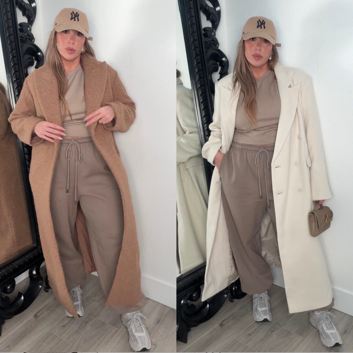 Midsize OOTD

Amazing Sweatpants from the KBB at Target collection wearing a size XL (fits oversized) I also tried the L (fits more fitted) Size down if you prefer a less oversized look.

amazon T shirt size L (color: khaki) 

Express Camel Coat wearing L (size down)

Cream Coat KBB sold at Target sold out. Linked similar options. 

Lip combo. Makeup by mario color: rosewood (high shine and moisturizing) and MUFE lip liner in Wherever Walnut 

Nike sneakers (sized up a half size) 

#LTKMidsize #LTKFindsUnder100 #LTKootd

#LTKootd #LTKMidsize #LTKFindsUnder100