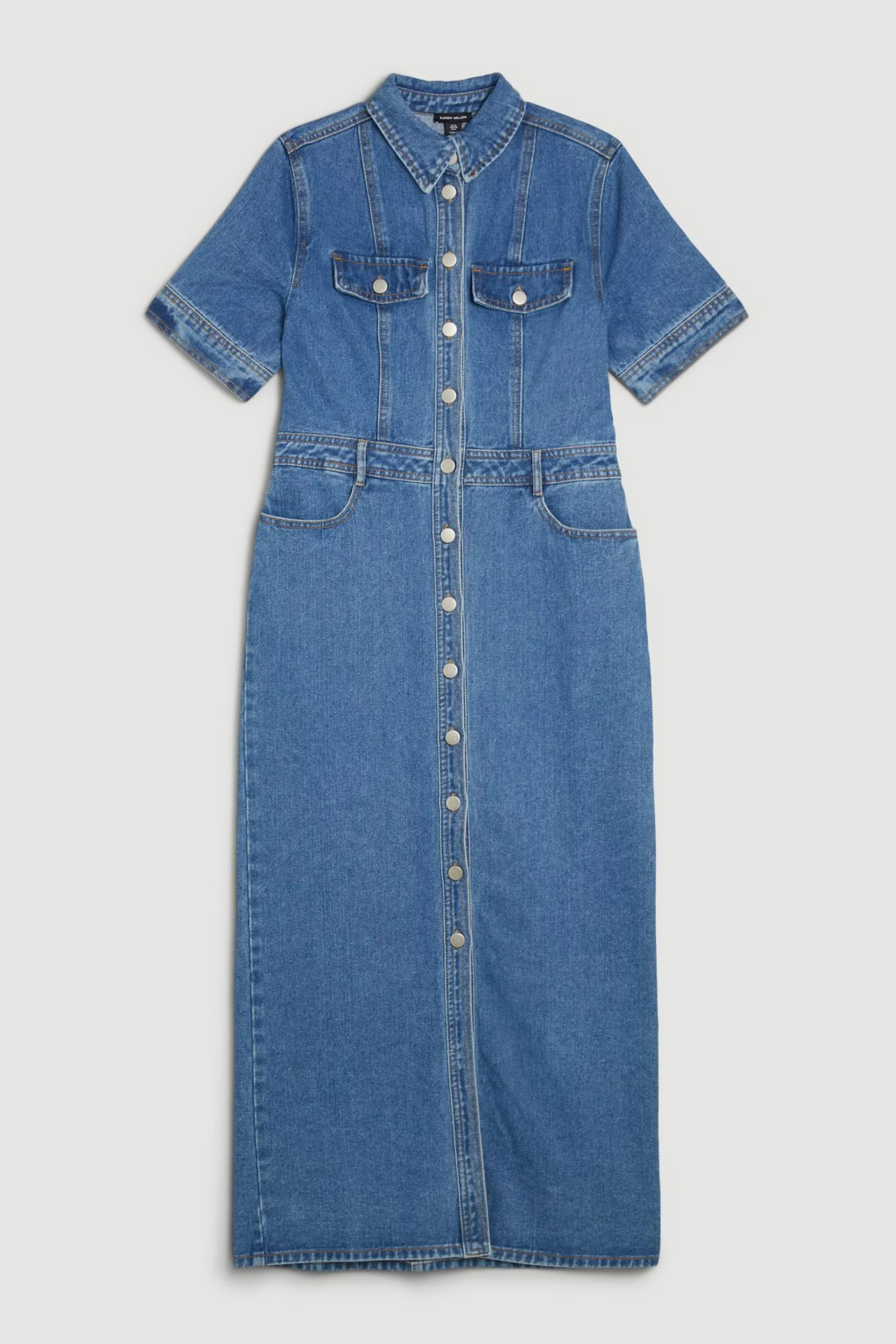 Denim Maxi Shirt Dress | Karen Millen US