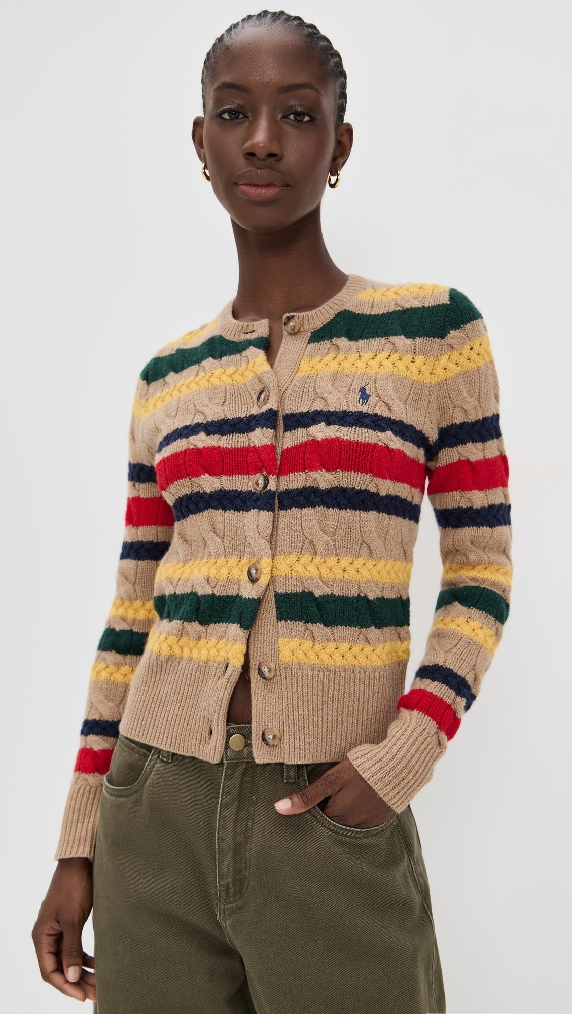 Stripe Cable Cardigan | Shopbop