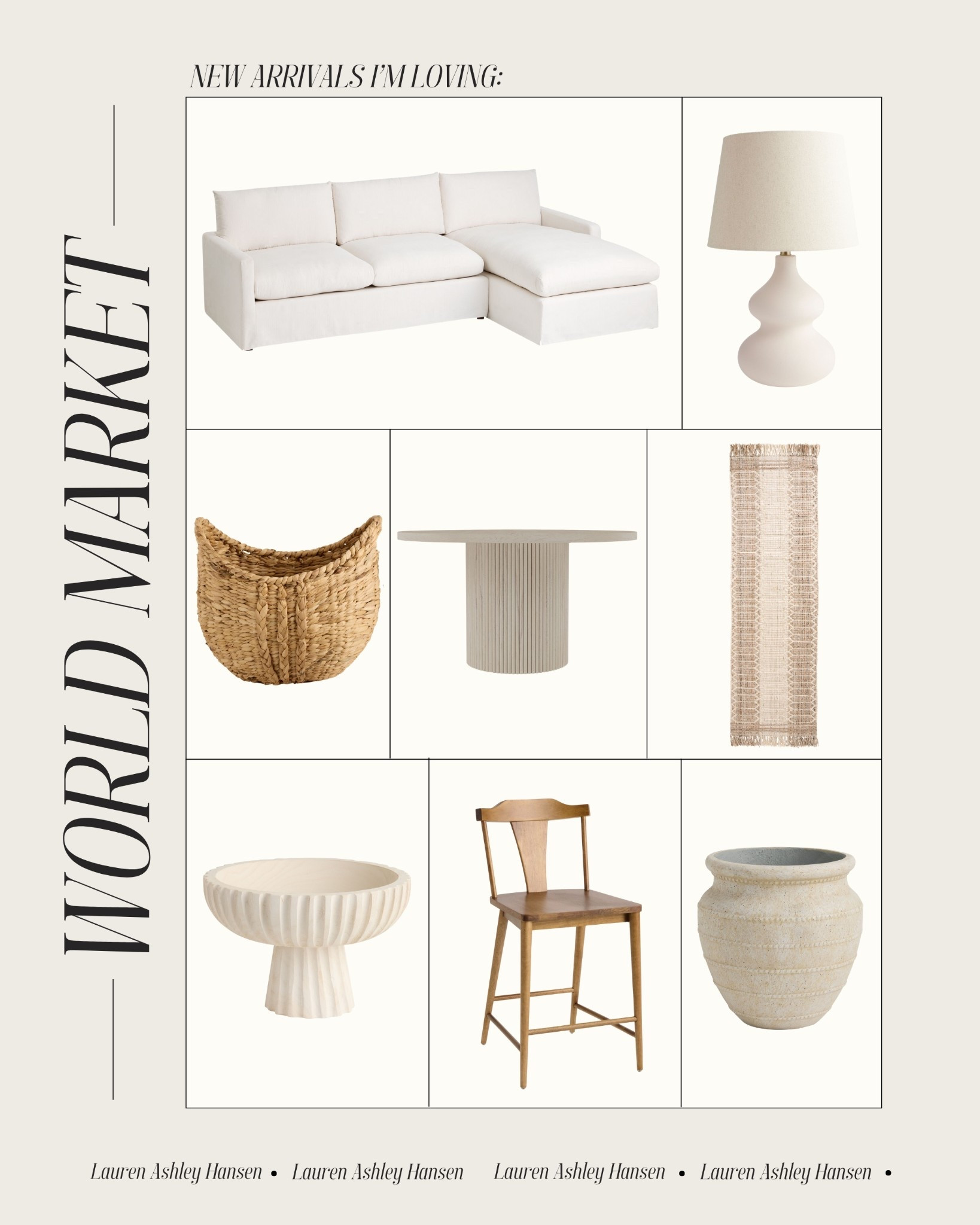 World Market new arrivals and favorites in loving! The famous Brynn down filled sofa now comes in a chaise sectional. The perfect fluffy and cozy sofa that’s affordable and beautiful! Love these textured neutral tones. 

#LTKSaleAlert #LTKHome