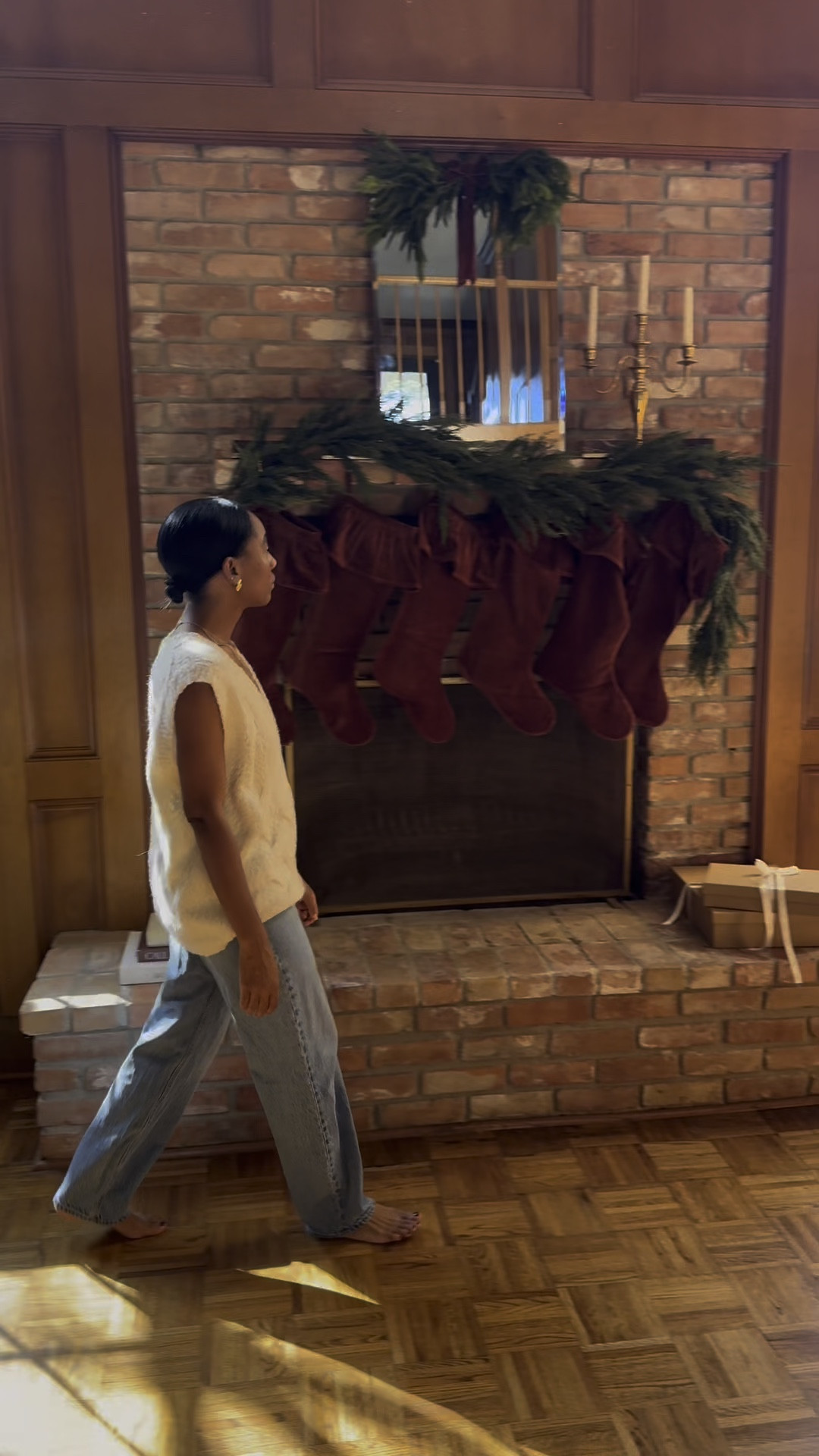 Christmas decor: holiday decor, Christmas ornaments, Christmas stockings, faux garland, Christmas tree, bows, brass taper candle holder 

#LTKWatchNow #LTKHome #LTKHoliday