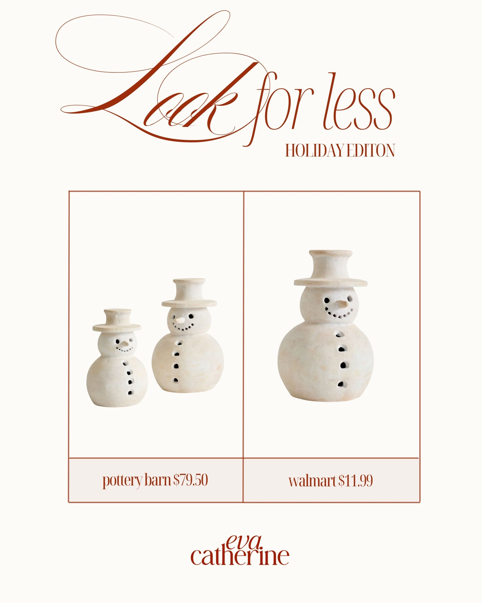 Holiday decor doesn’t have to break the bank 🤍
Found this adorable snowman dupe that gives the same cozy Pottery Barn look for a fraction of the price. Linked both here!

#LookForLess #HolidayDecor #LTKhome #LTKHoliday #BudgetFriendlyFinds #NeutralHolidayDecor #HomeInspo #CasaChicollo

#LTKHoliday #LTKHome #LTKSeasonal