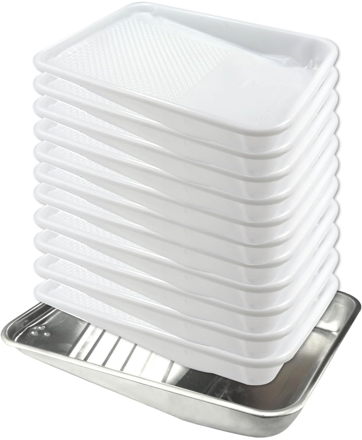 11-Pack 9 inch Disposable Plastic Paint Roller Tray -Come Up with Extra Metal Tray Liner - Ideal ... | Amazon (US)