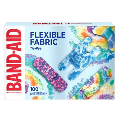 Band-Aid Brand Adhesive Flexible Fabric Tie Dye Bandages - 100ct | Target