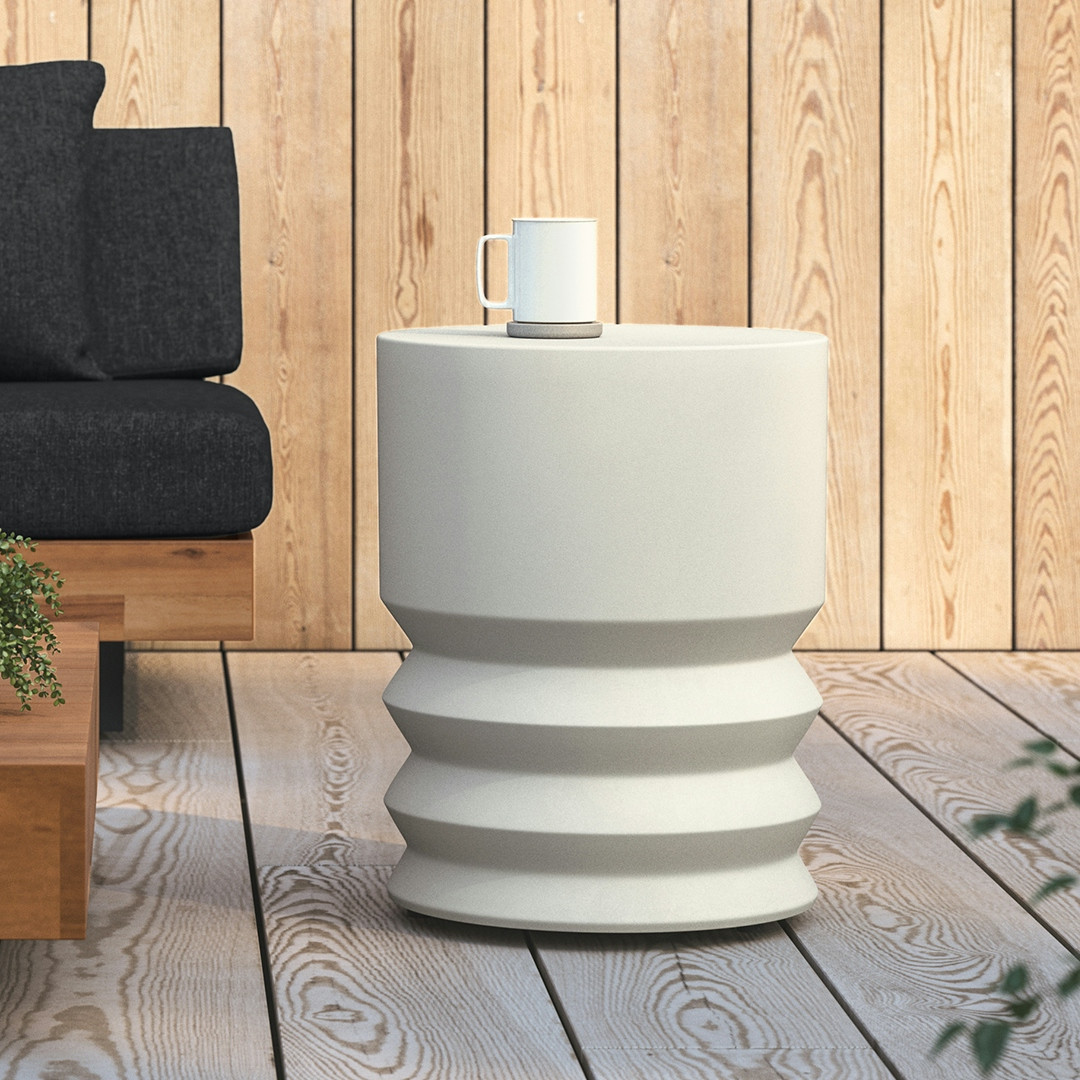 Pindo Outdoor Concrete Side Table - White | Article