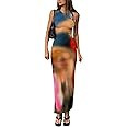 Argeousgor Women Y2k Tie Dye Tank Dress Sleeveless Bodycon Long Dresses Printed Slim Fit Short Dr... | Amazon (US)