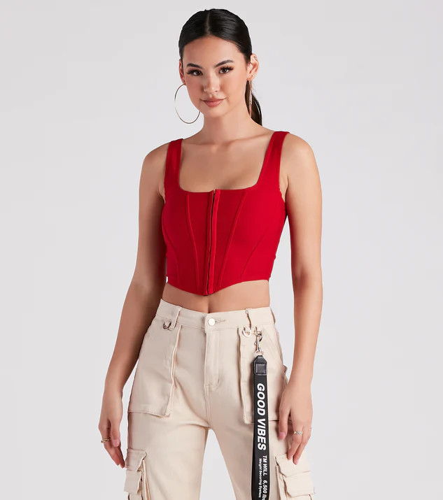 Hook and Eye Corset Crop Top | Windsor Stores