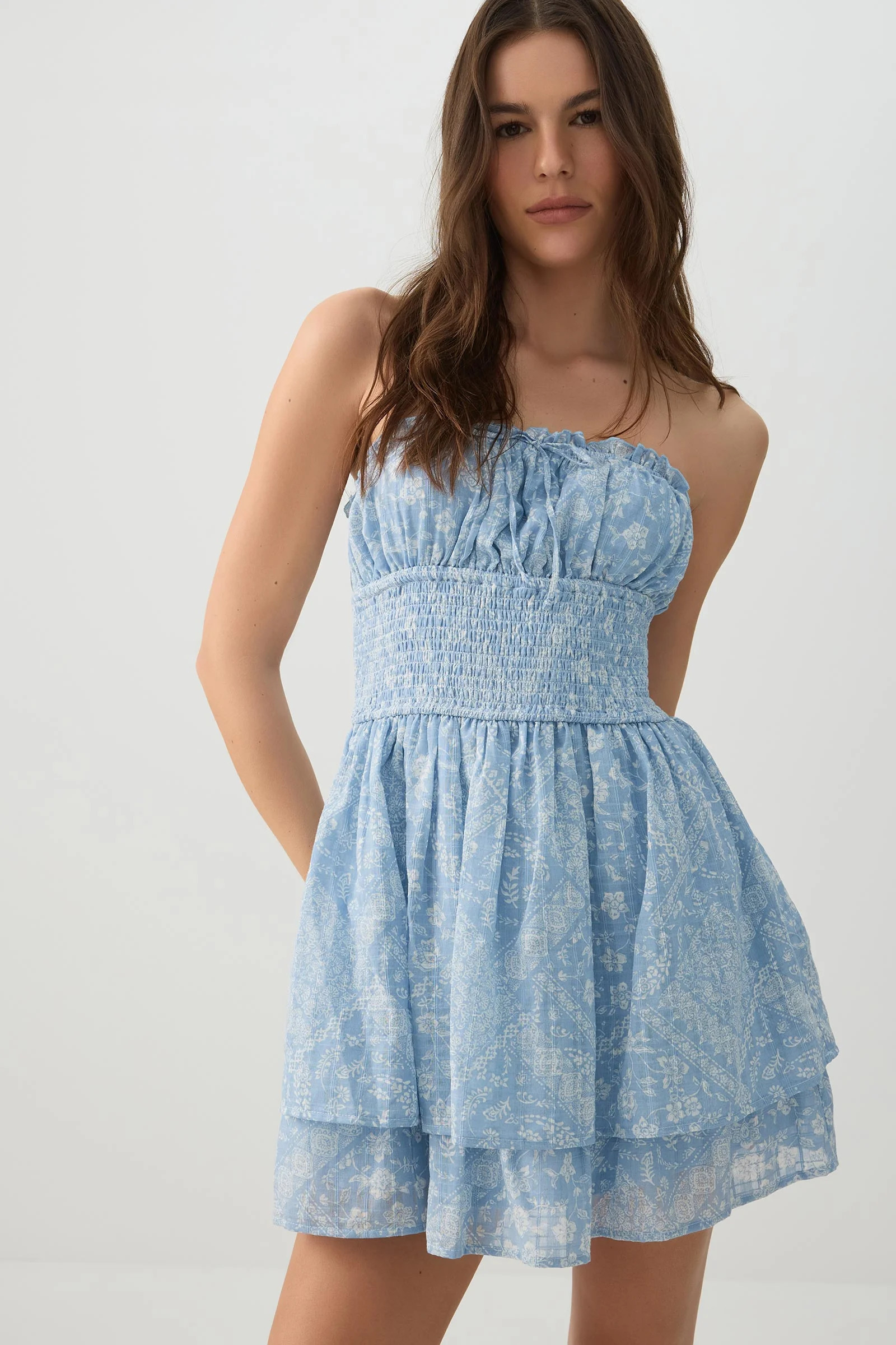 Tiered Smocked Mini Dress | Ardene