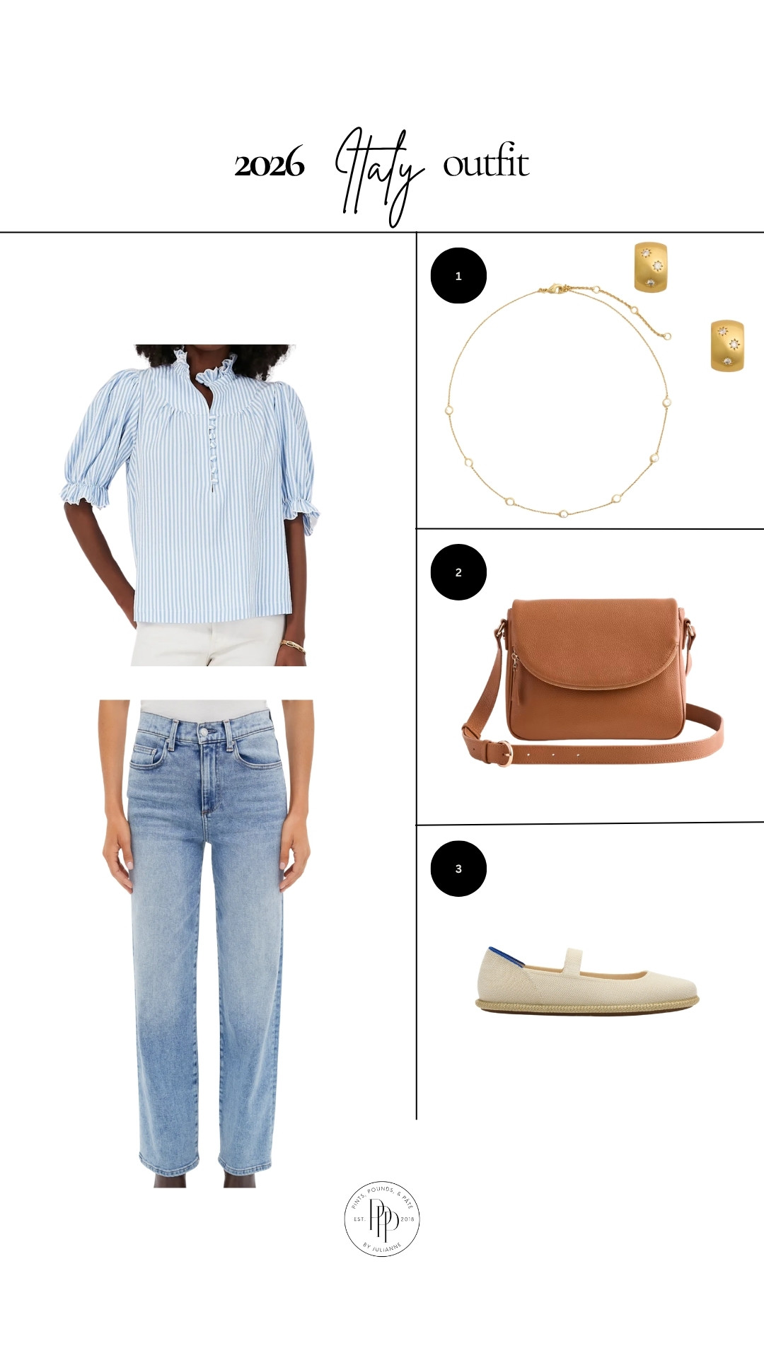 Italy outfit inspo with the prettiest blue stripes, easy denim, and simple accessories. Such a classic travel look. ✈️🤍

europe, summer, spring, travel, italy 

 #LTKootd #LTKSeasonal #LTKTravel
