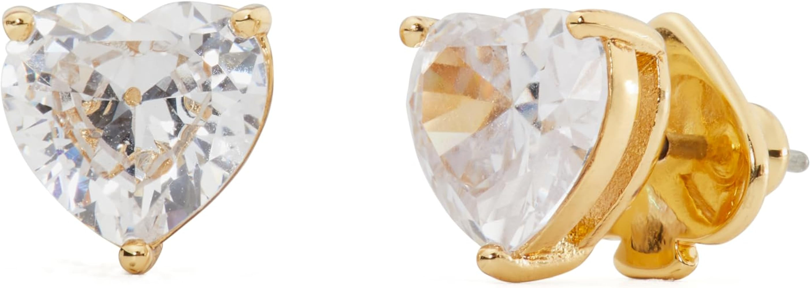 kate spade new york My Love Heart Studs, Clear/Gold, One Size | Amazon (US)