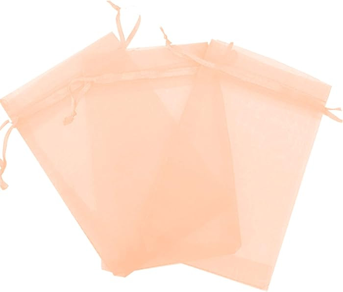 200 Pcs Peach 2x3 Sheer Drawstring Organza Bags Jewelry Pouches Wedding Party Favor Gift Bags Gif... | Amazon (US)