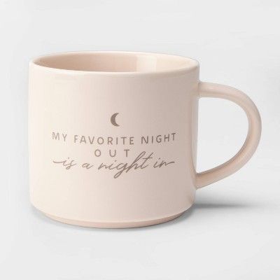 16oz Porcelain My Favorite Night Out is a Night In Mug Off White - Threshold™ | Target