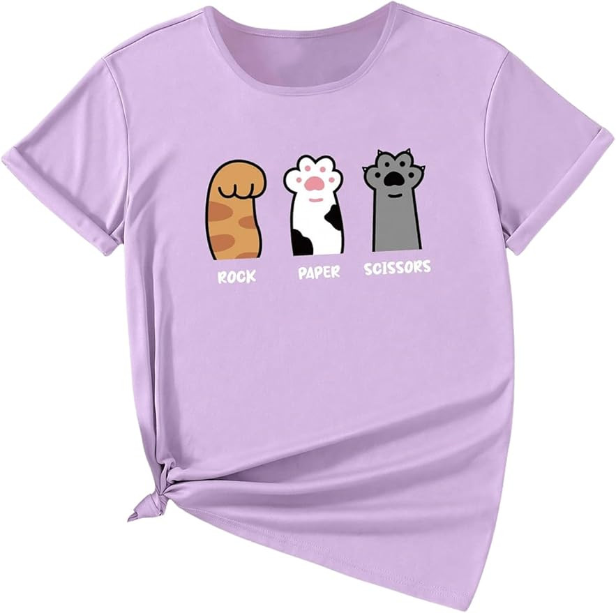 SOLY HUX Girl's Graphic Tees Cute Cartoon Print T Shirts Crew Neck Short Sleeve Summer Tops | Amazon (US)