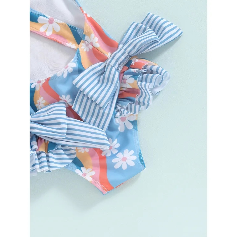 Toddler Baby Girl One Piece Swimsuit Floral Strap Sleeveless Bathing Suit Backless Ruffles Swimwe... | Walmart (US)