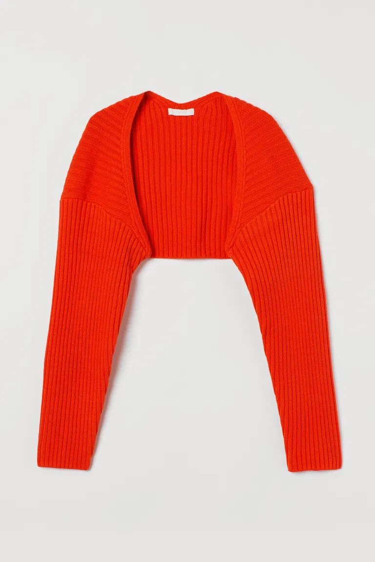 Relaxed-fit, rib-knit bolero sweater in a soft cotton blend. Dropped shoulders and long, wide sle... | H&M (US + CA)