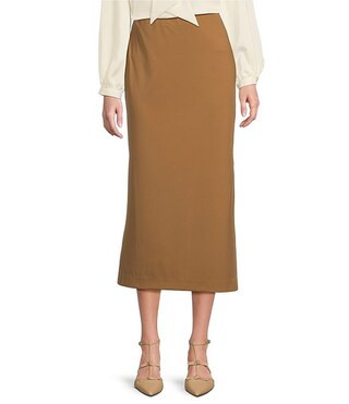 Arabella Jetset-Tech Side Slit Super Stretch Elastic Waist Pull-On Skirt | Dillard's