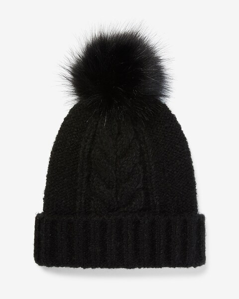 Cable Knit Pom Beanie | Express