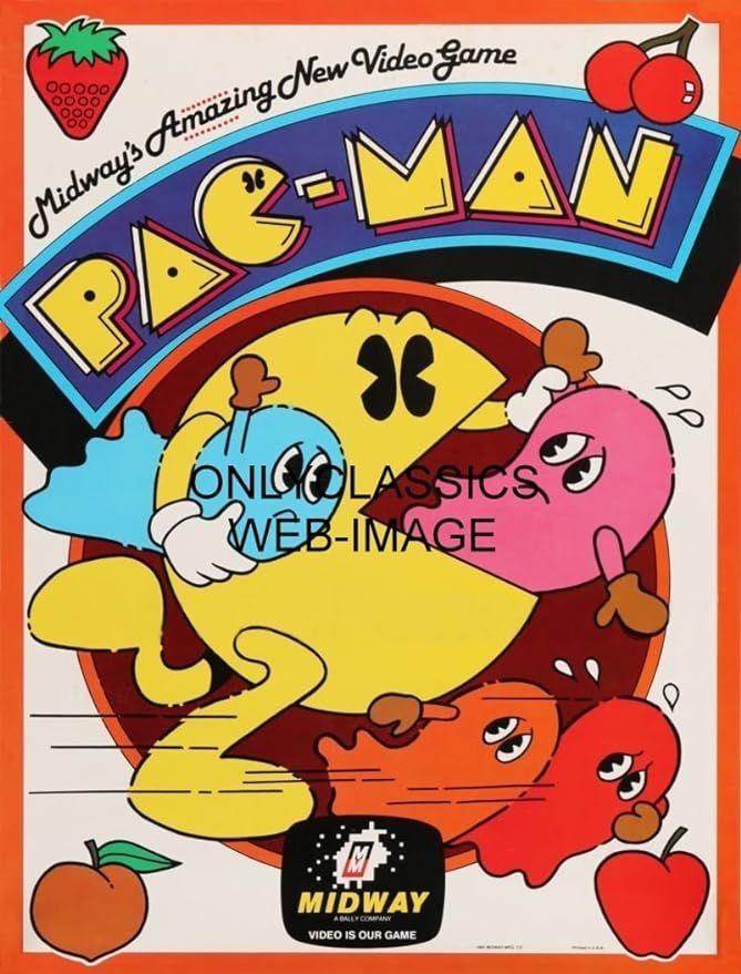 1980 PAC-Man Poster Iconic POP Culture Vintage Video Game by Midway NAMCO | Amazon (US)