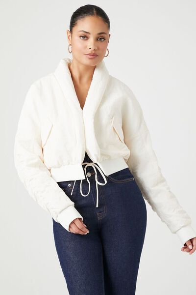 Ruched Tie-Front Puffer Jacket | Forever 21 (US)