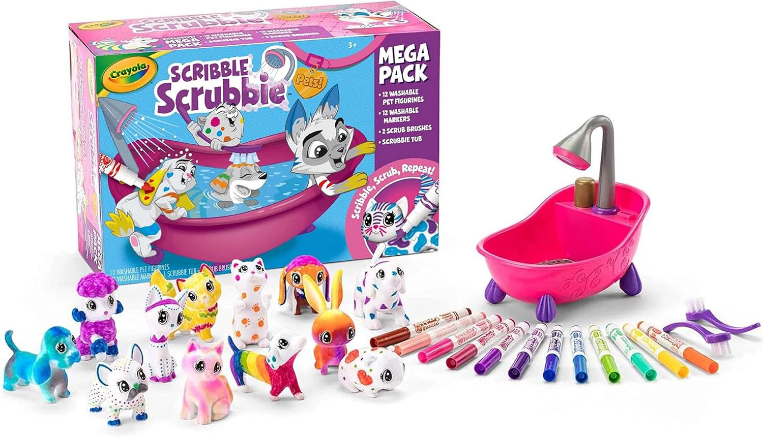 Crayola Scribble Scrubbie Pets Mega Pack, Toddler Toys for Boys & Girls, Gifts for Kids Ages 3+ | Amazon (US)
