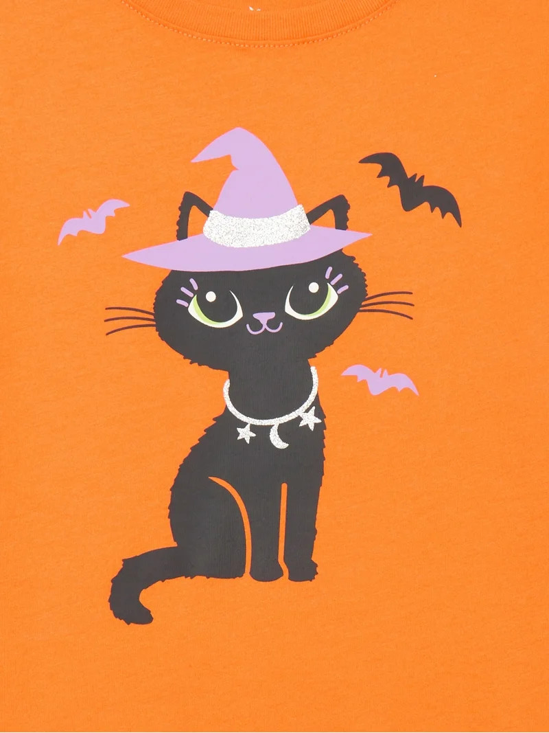 Way to Celebrate Girls Halloween Graphic T-Shirt, Sizes 4-18 | Walmart (US)
