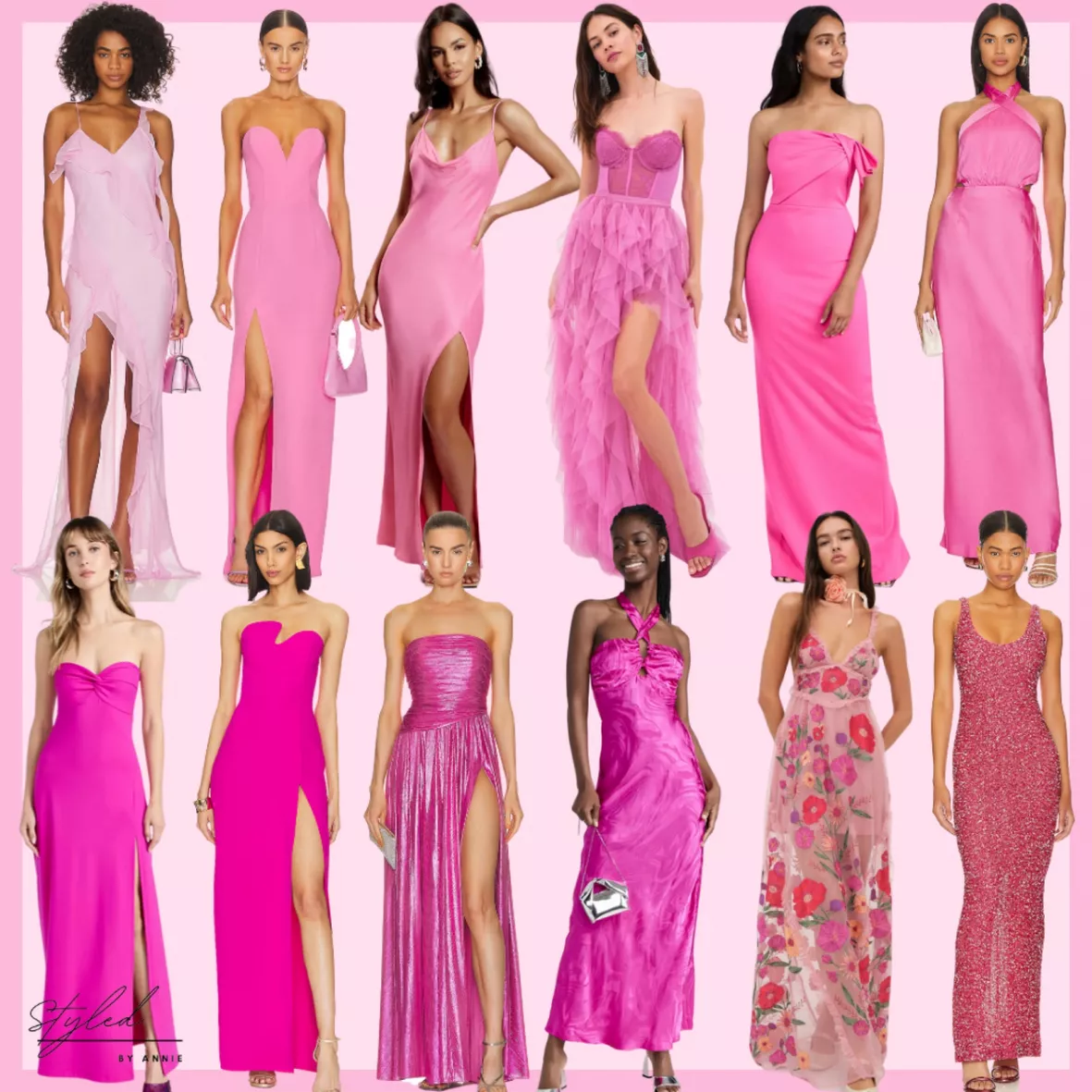 Lorelai Strapless Rose Knit Maxi Dress - Fairy Floss Pink - MESHKI U.S