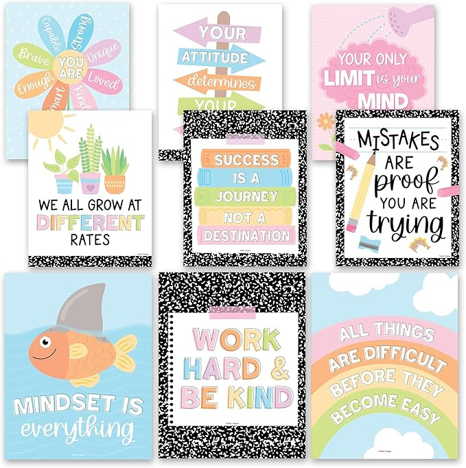 9 Colorful Classroom Motivational Posters For Classroom Decor - Inspirational Posters For Classro... | Amazon (US)