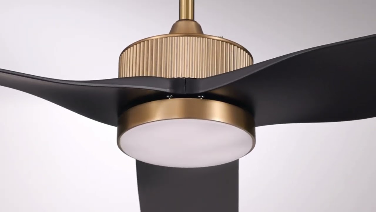 60" Casa Vieja Montage Soft Brass LED Damp Rated Fan with Remote | Lamps Plus