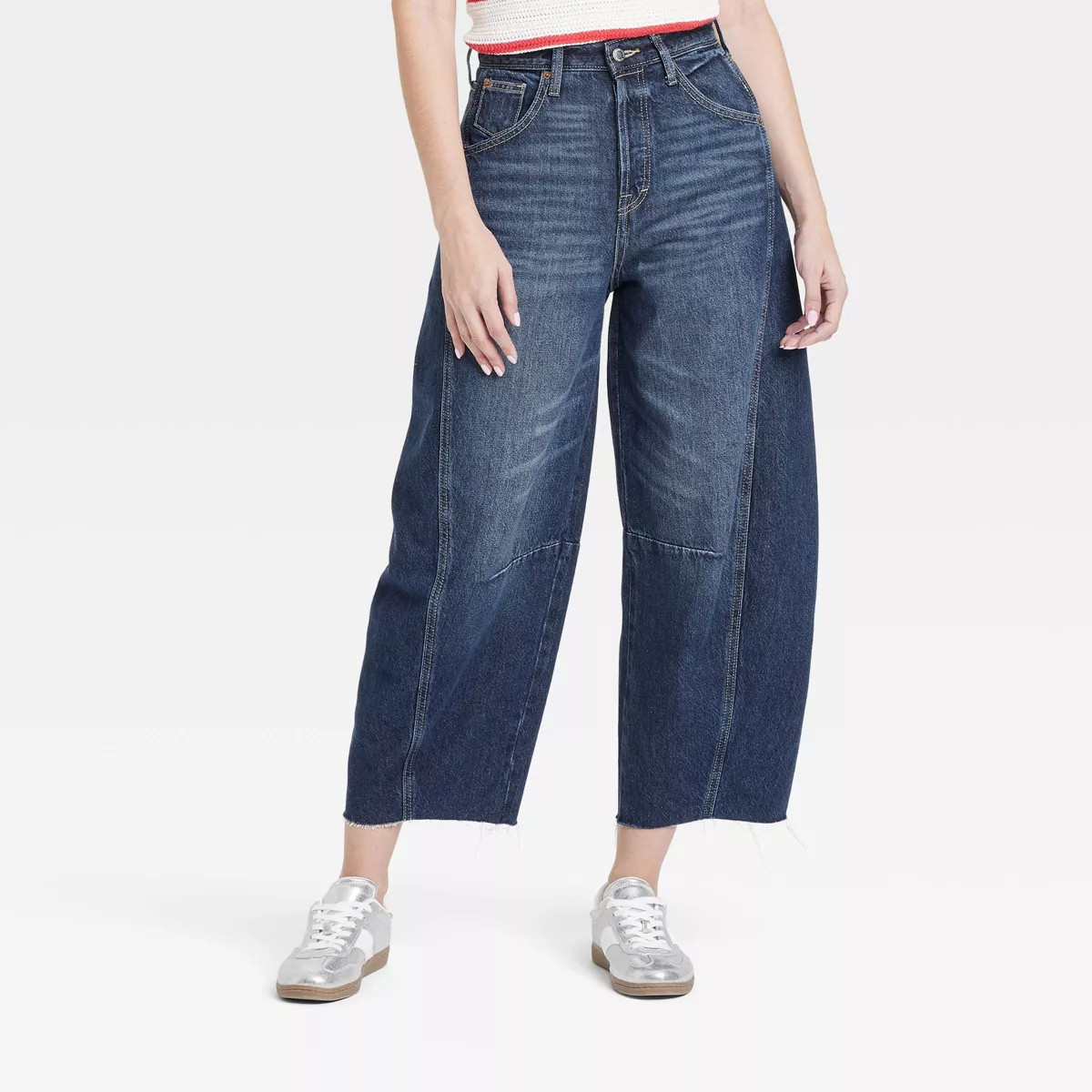 Women's High-Rise Curved Leg Barrel Jeans - Universal Thread™ | Target