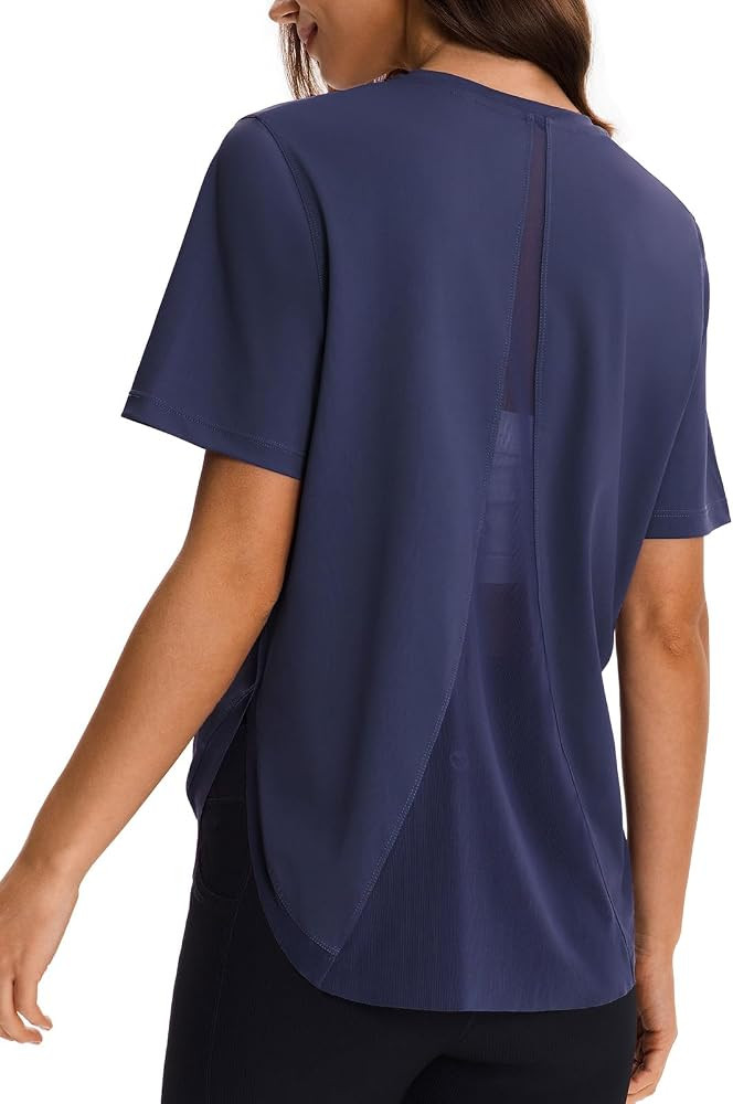 AARYA Women's Cooling Workout Tops Short Sleeve Loose Fit Activewear - Quick Dry Athletic Shirts for Yoga Running Gym | Amazon (US)