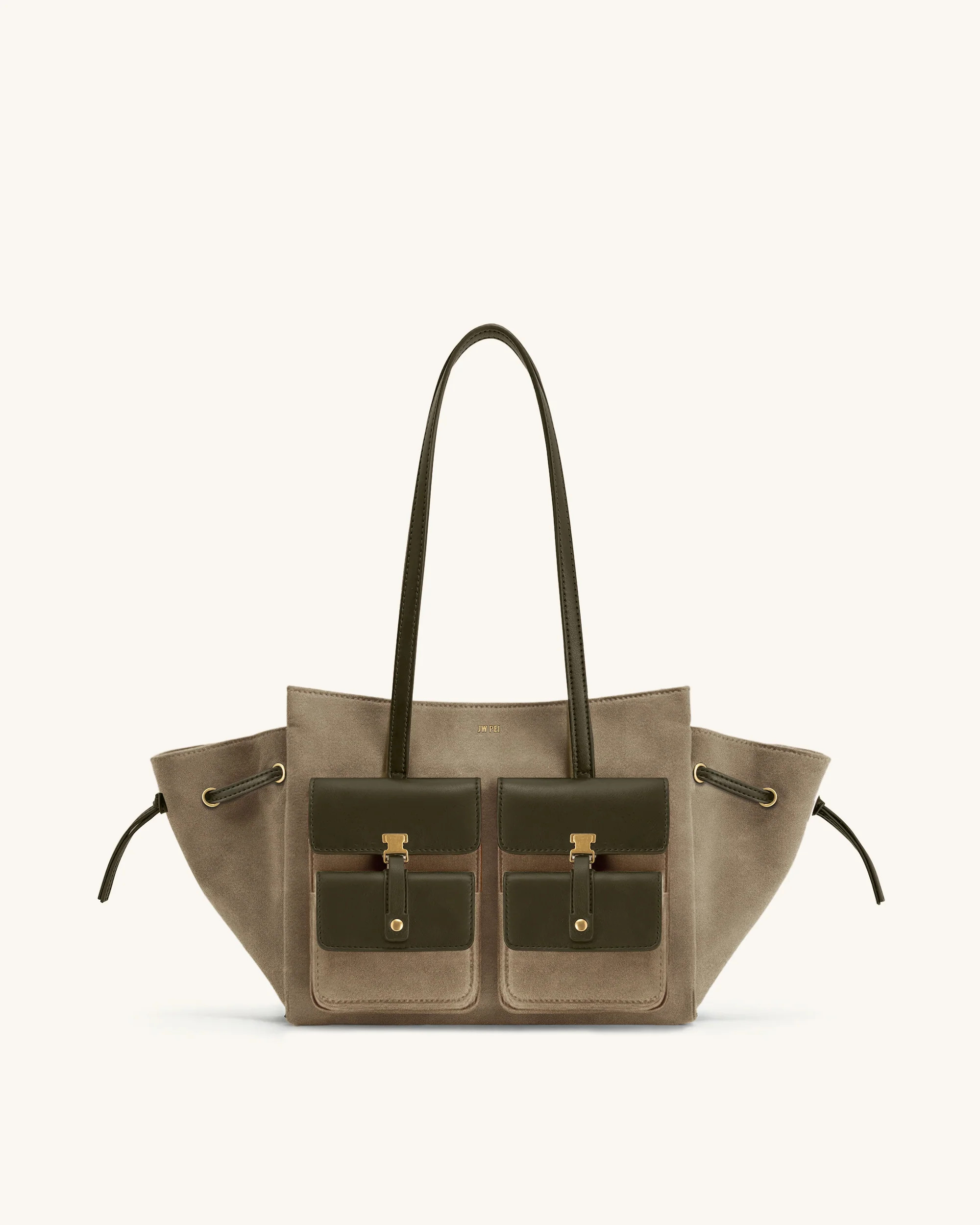 Linda Faux Suede Tote Bag - Green | JW PEI US