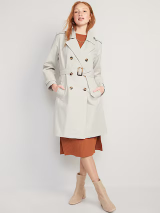 Water-Resistant Tie-Belt Trench Coat for Women | Old Navy (US)