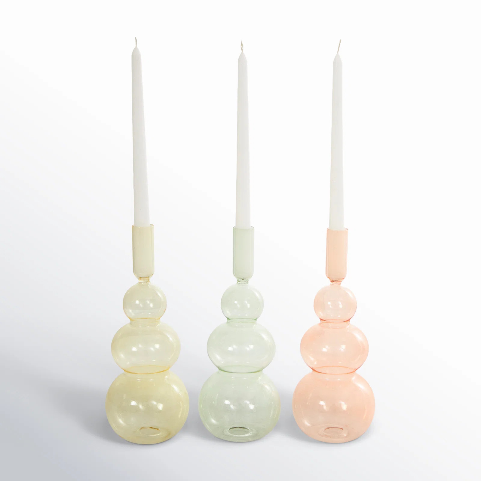 Anij Glass Tabletop Candlestick Set (Set of 3) | Joss & Main
