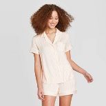 Women's Beautifully Soft Short Sleeve Notch Collar Top and Shorts Pajama Set - Stars Above™ | Target