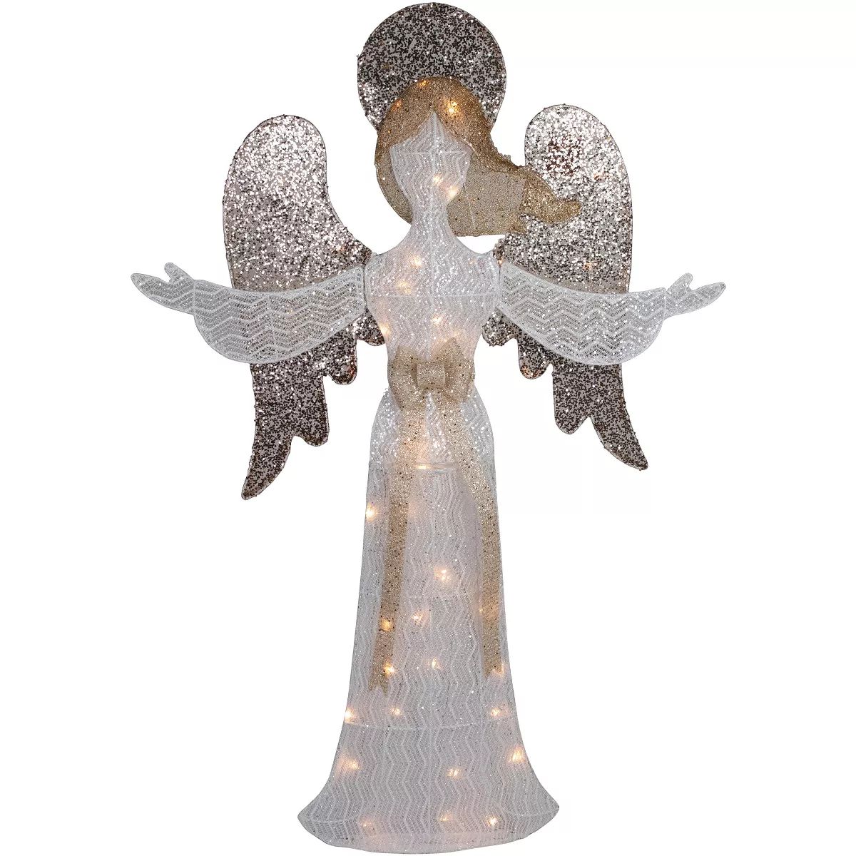 Northlight 49.25" LED Lighted White and Gold Angel Christmas Decoration | Target