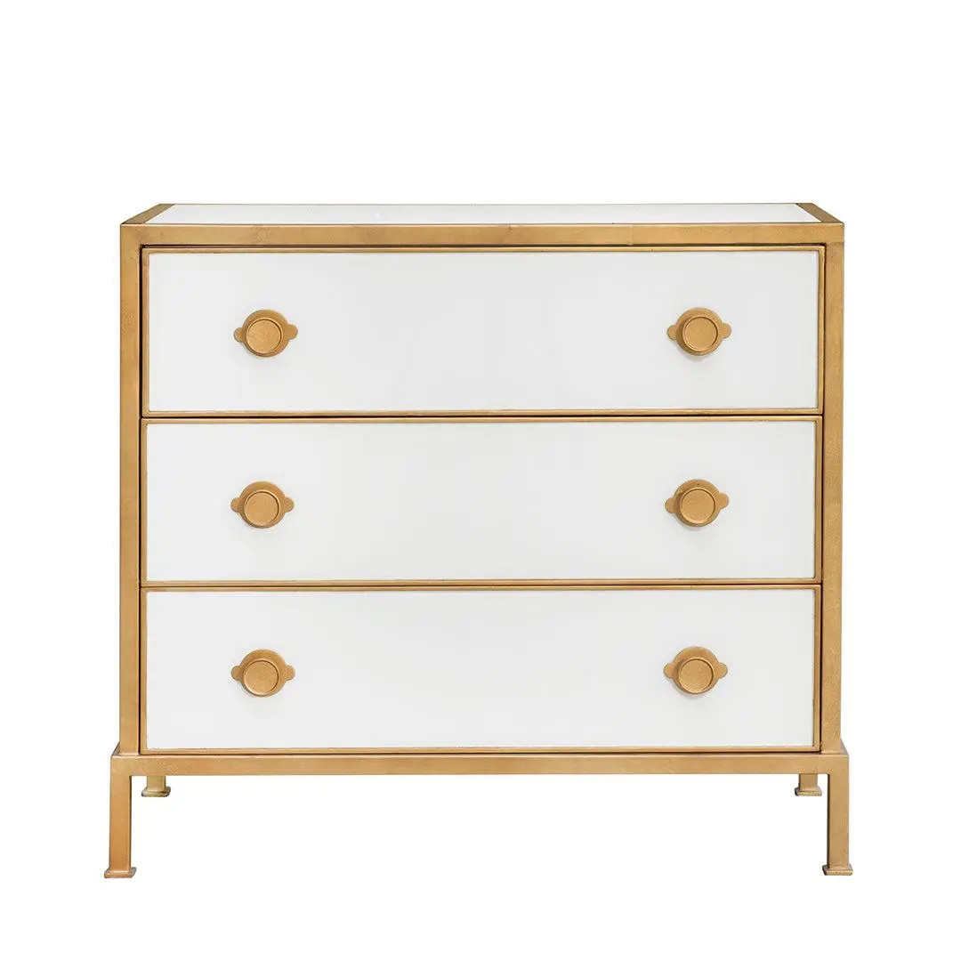 Essex White Glass Chest | Chairish