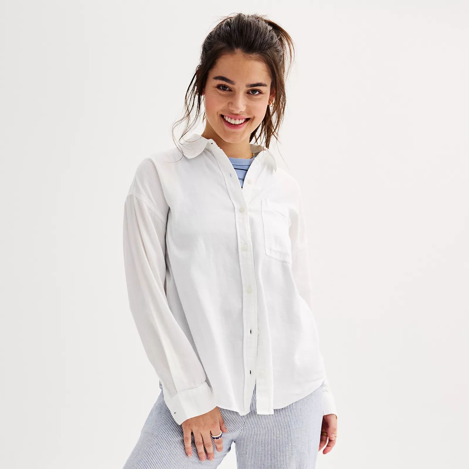 Juniors' SO® Oversized Shirt | Kohl's