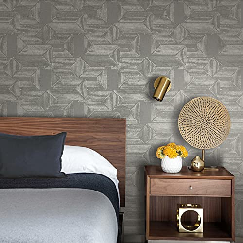 RoomMates RMK12215PL Nikki Chu Gray and Metallic Silver Zulu Signature Peel and Stick Wallpaper | Amazon (US)
