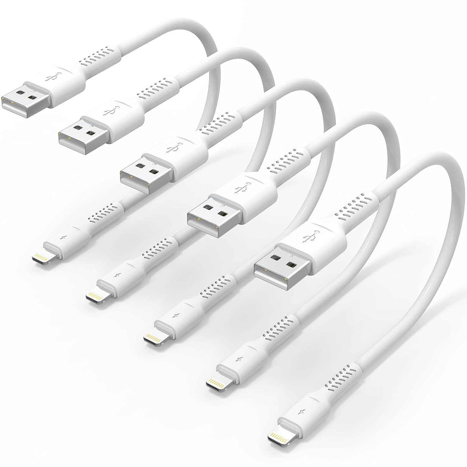 6 inch iPhone Charge Cable Short, 0.5ft 5Pack USB to Lightning Cord for Fast Charging Stations Co... | Amazon (US)