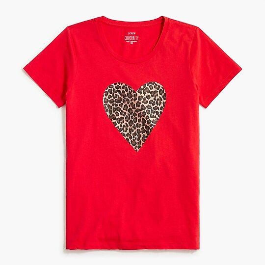 Factory: Leopard Heart Graphic Tee For Women | J.Crew Factory