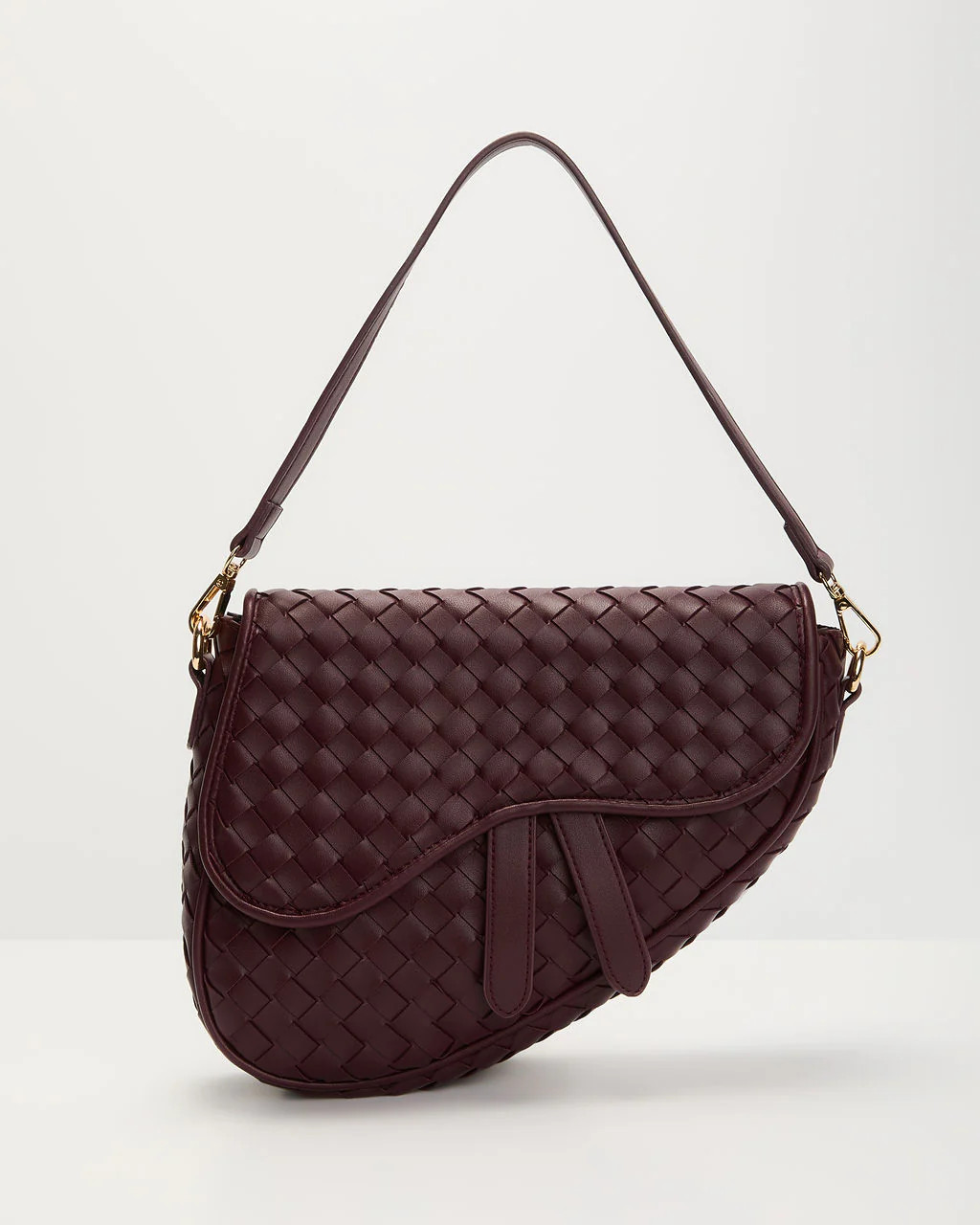 Kalila Faux Leather Woven Saddle Bag | VICI