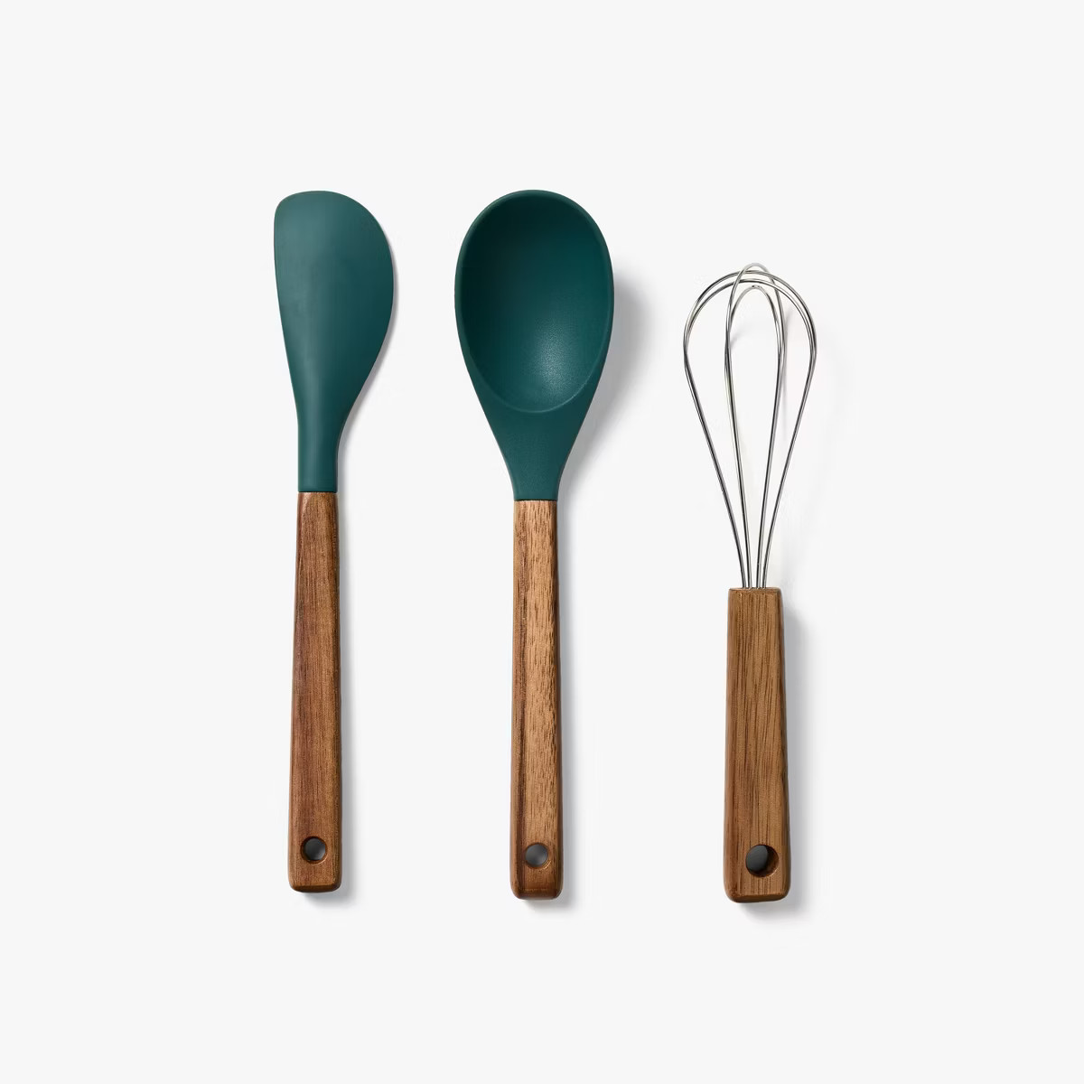3pc Mini whisk, Spatula and Spoon Gift Set Green - Figmint™: Acacia & Silicone, BPA-Free, Hand ... | Target